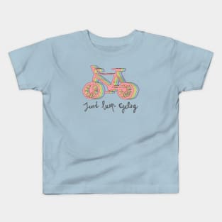 Just keep cycling rainbow bicycle Kids T-Shirt